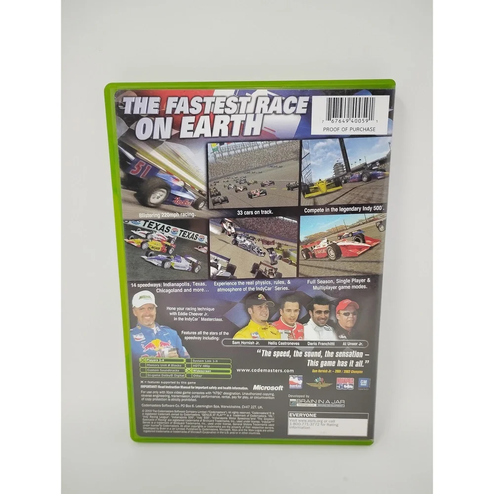 IndyCar Series Xbox 2003 Codemasters Racing Sim Game Complete Disc Case Manual